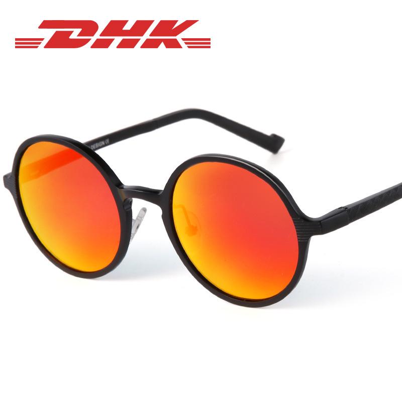 Мужские алюминиево-магниевые поляризационные круглые ретро солнцезащитные очки для вождения и езды на велосипеде 8552