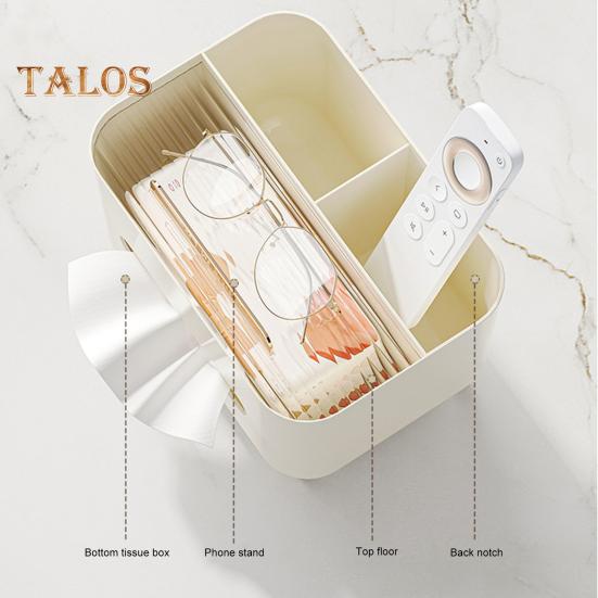 Многофункциональный держатель для крышек коробок салфеток с отделениями для хранения, вместительный прямоугольный органайзер для салфеток