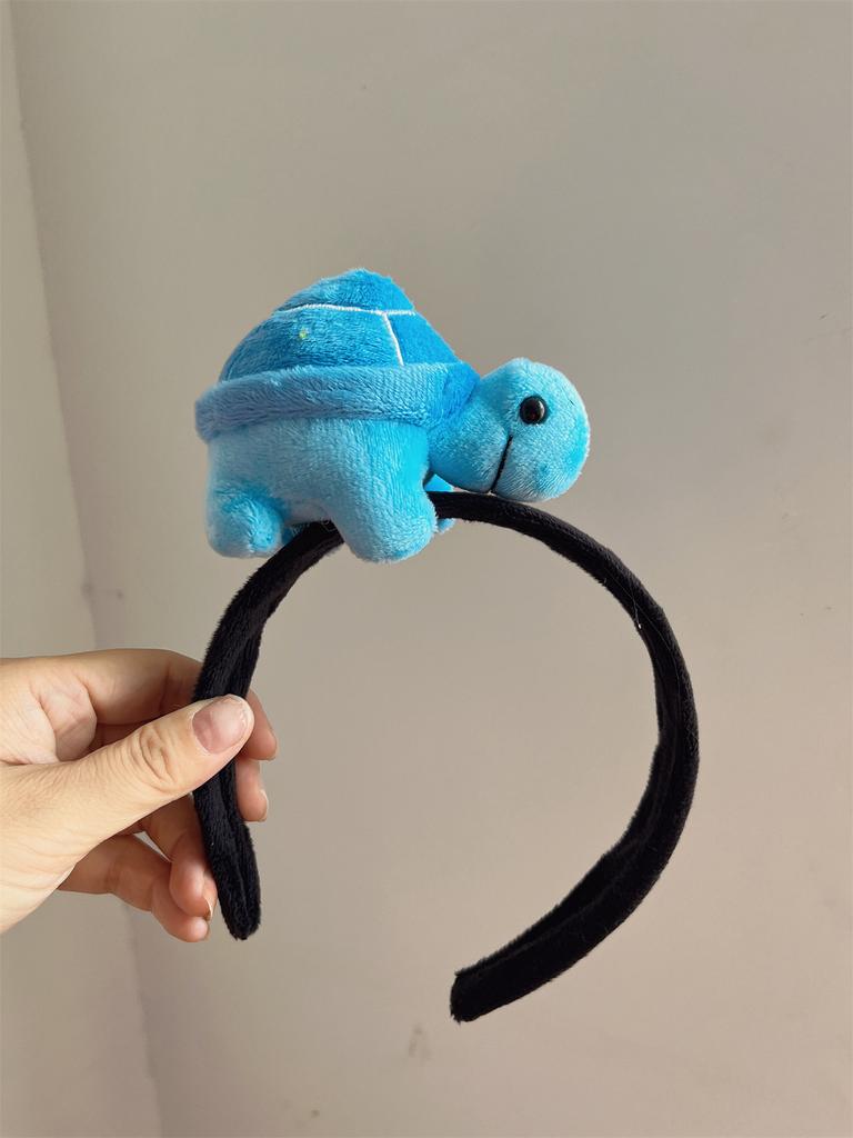 Cute Turtle Doll Plush Headband Wash Makeup Beach Vacation Hair Band Cartoon Animal Autumn Spring Headdress Hair Accessories