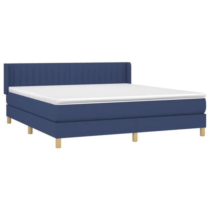 3130447 vidaXL Divan Bed with Mattress Blue 160x200 Cm Fabric