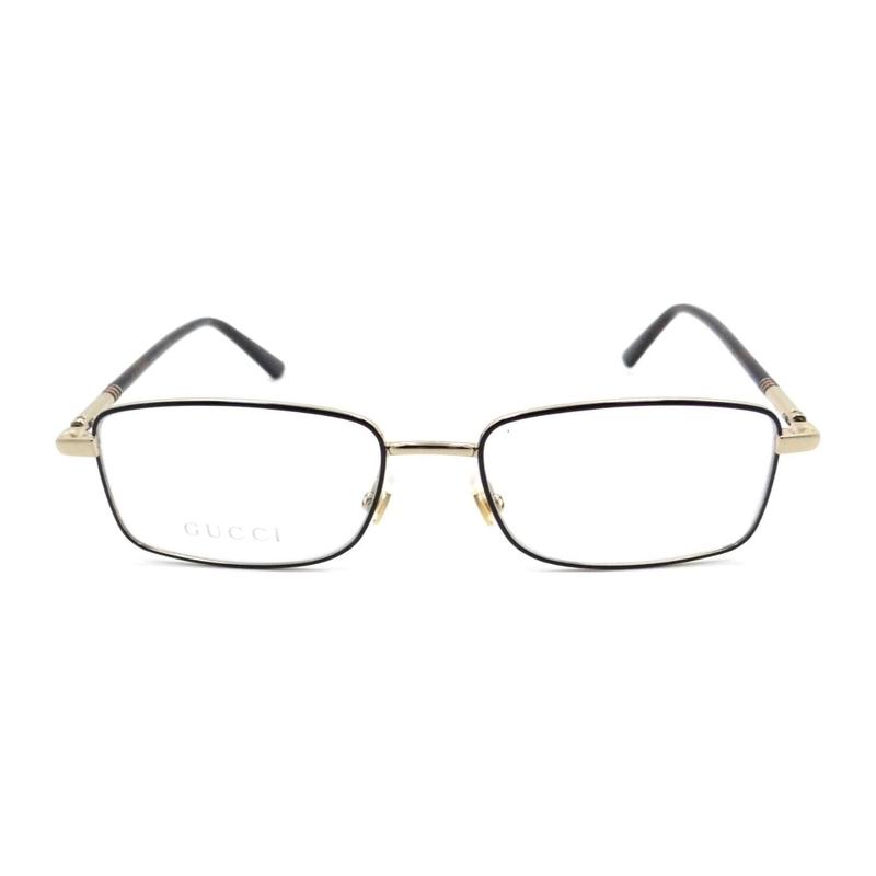 Gucci Logo Design Rectangular Optical Frame Unisex Couple Style Black Black 53 glasses case (random size and color) + glasses cloth