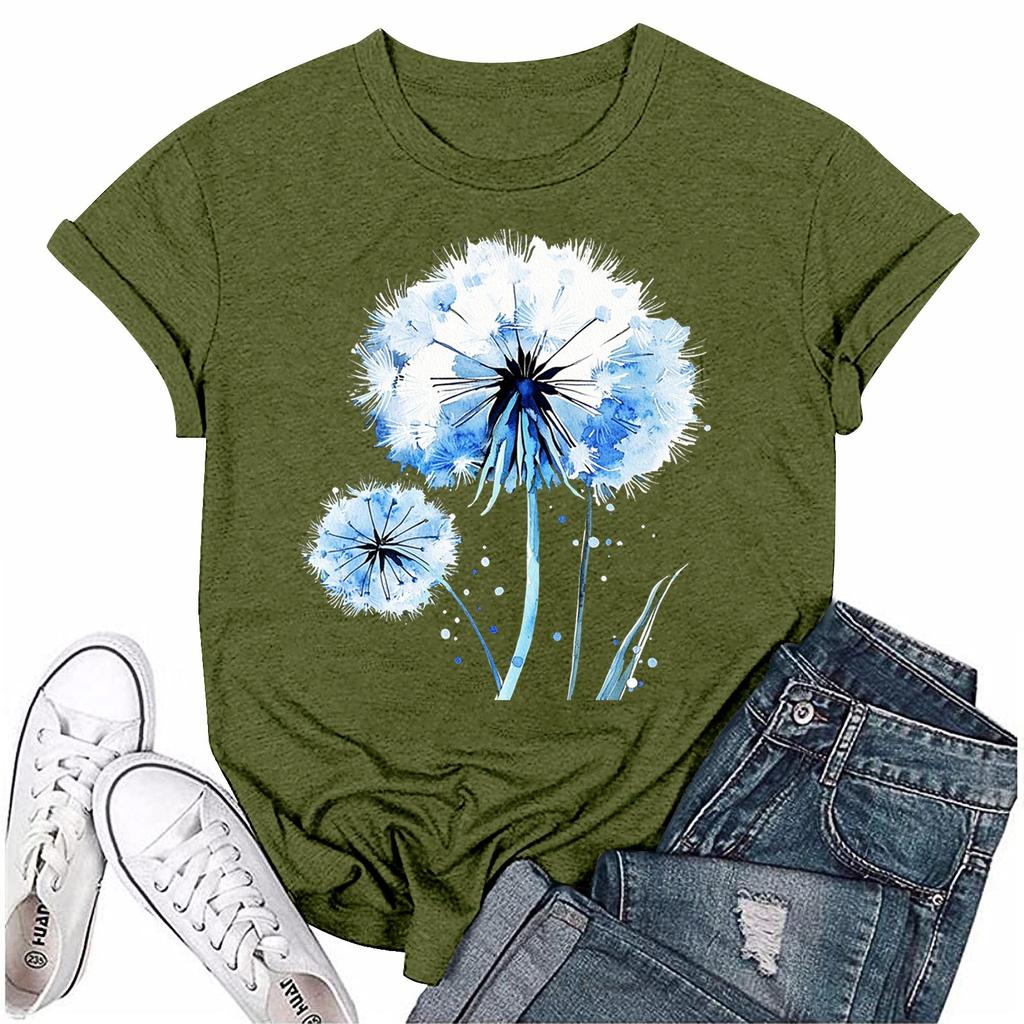 Женская мода с принтом, круглым вырезом, коротким рукавом, футболка, пуловер, топ