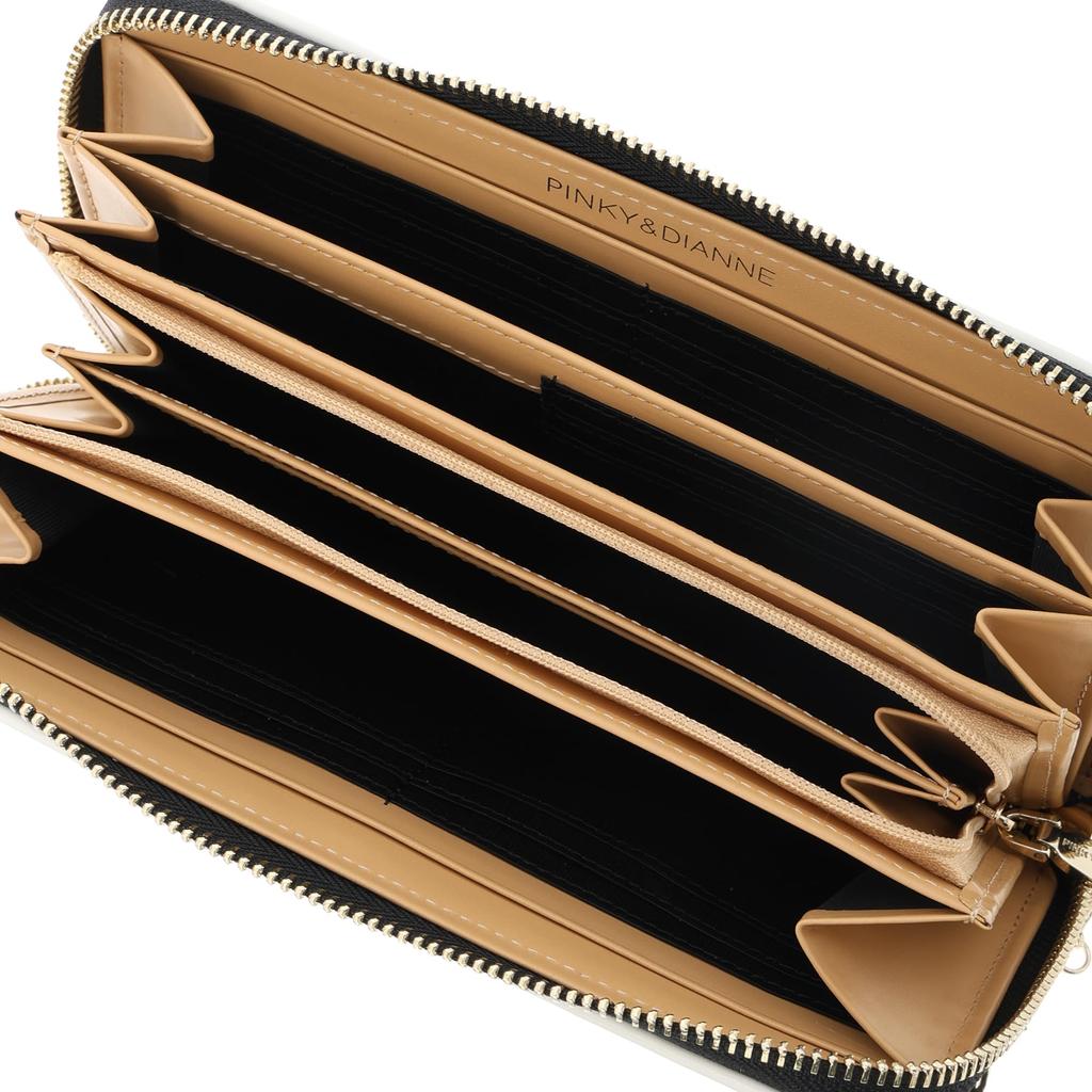 И круглый длинный кошелек с застежкой-молнией и точечным узором с брошью в комплекте, милый тонкий кошелек для хранения карт для взрослых PDLWFBT4, черный [Pinky Diane] [Intersect] "&"