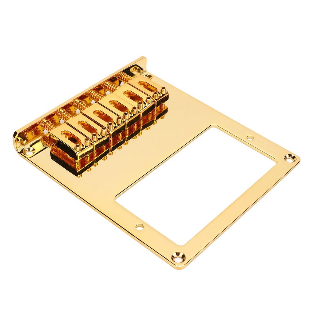 Guitar Bridge Metal Adjustable 6 String Bridge Accommodate Humbucking Pickups Gold