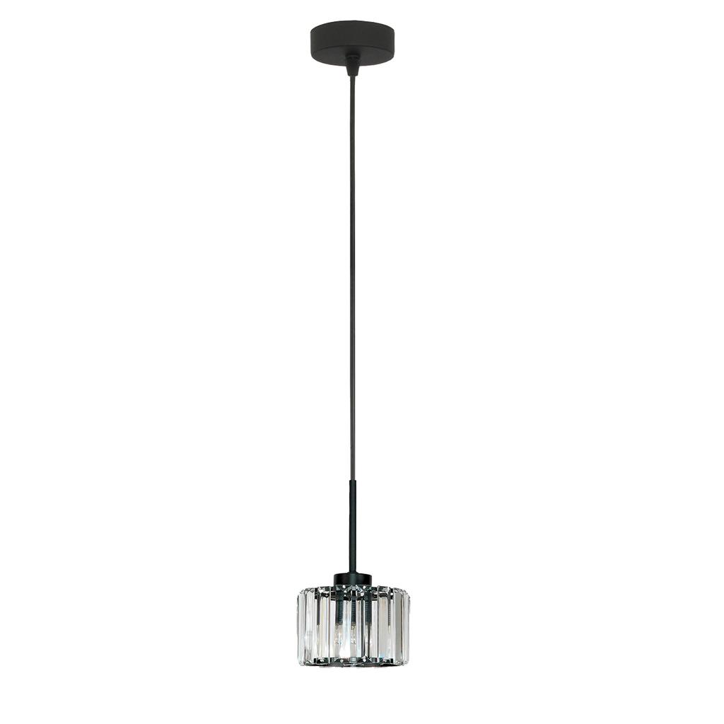 Omena 14-955 Black Hanging Ceiling Lamp with Glass Shade