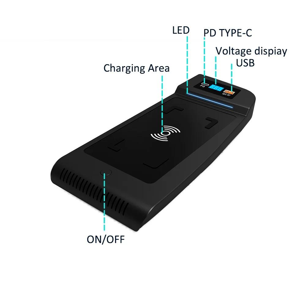 Индукционная зарядная панель QI 15 Вт для телефона iPhone, беспроводная зарядка, автомобильные аксессуары для Toyota Alphard 2015 2016 2017 2018-2021