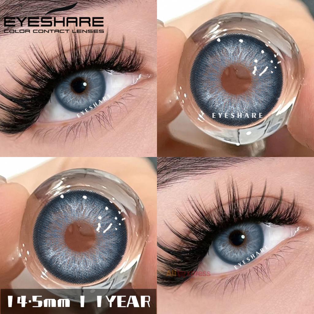 Eyeshare Цветные контактные линзы для глаз, синие линзы, серо-коричневые линзы, зеленые контактные линзы для глаз, красивый зрачок, годовые 2 шт./пара
