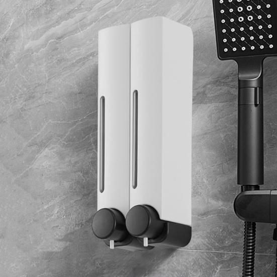 Shower Soap Dispenser Punching Free Wall-Mounted Shampoo Conditioner Dispenser Leakproof Easy To Refill