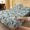 Simple 1 Modern Plant Flower Butterfly Printed Matte Fitted Sheet, Bedroom Printed Bed Cover, Bedding Excluding Pillowcases