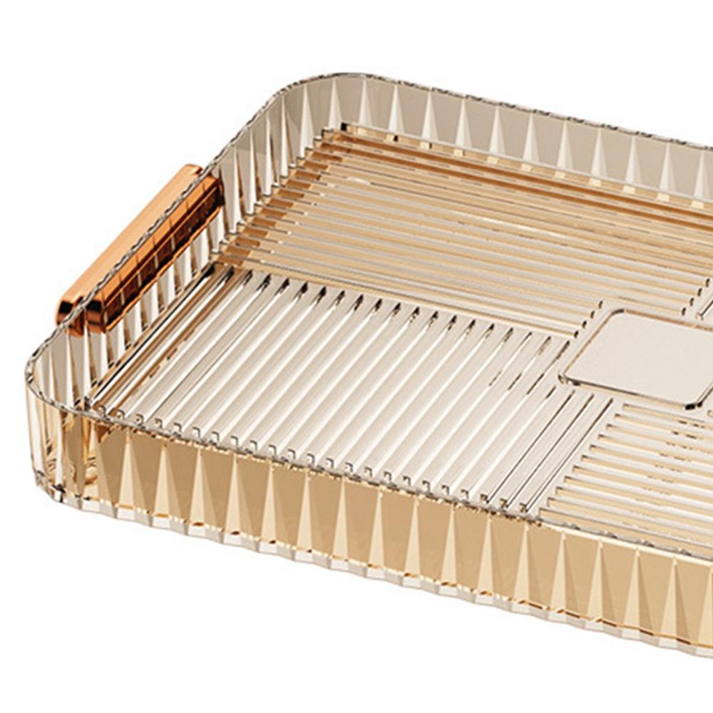 Plastic Material Water Drainage Tea Tray Large Capacity Multipurpose Tea Tray Home Living Room