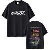 Рок-группа Gorillaz Футболка Demon Days с принтом глаз с обеих сторон Мужская Хип-хоп Мода Оверсайз Уличная одежда Унисекс Мягкие хлопковые футболки