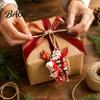 Creative Festive Home Ornaments 8/16/24/32Pcs 2D Flat Christmas Wooden Ornaments, Santa Claus Riding Bicycle Hanging Rustic Tree Supplies Decor,