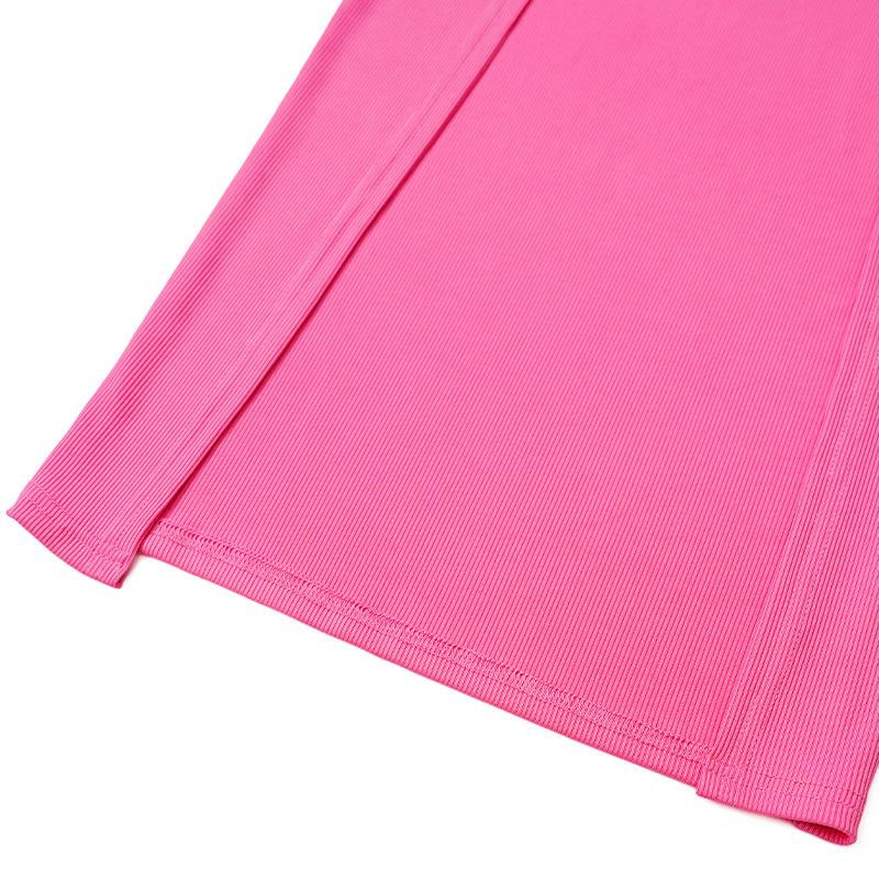 Новый весенне-летний женский комплект из двух предметов 2026 года: однотонный топ с круглым вырезом без рукавов и юбка-миди с боковым разрезом – облегающий костюм