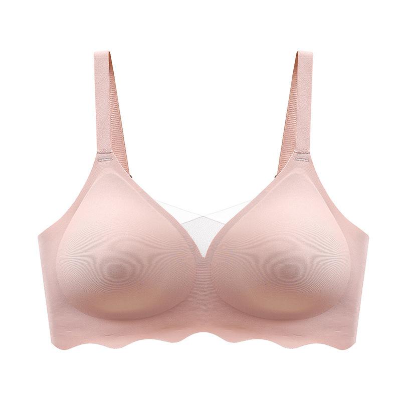 Цельное нижнее белье без маркировки для женщин, фиксированная чашка, мягкая поддержка, антипровисающий бюстгальтер со стальным кольцом и открытой спиной, бюстгальтер для сбора