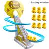 Funny Baby Toys Electric Duck Track Slide Toys Boys Ducks Climb Stairs Toy Baby LED Lights Music Roller Coaster for Kids