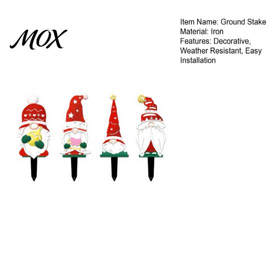 Metal Gnome Garden Art 4Pcs Christmas Stakes, Outdoor Decorative Iron Yard Signs, Weather Holiday Lawn Decor Gifts Resistant Sculptures for Flower Bed
