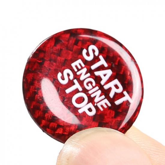 Red Carbon Fiber Engine Start/Stop Button Trim Ring For Alfa Romeo Tonale 22-24