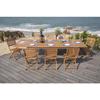 Ensemble repas de jardin 8 à 12 personnes - Table extensible 200/250/300 x 100cm + 8 chaises - Bois Eucalyptus FSC