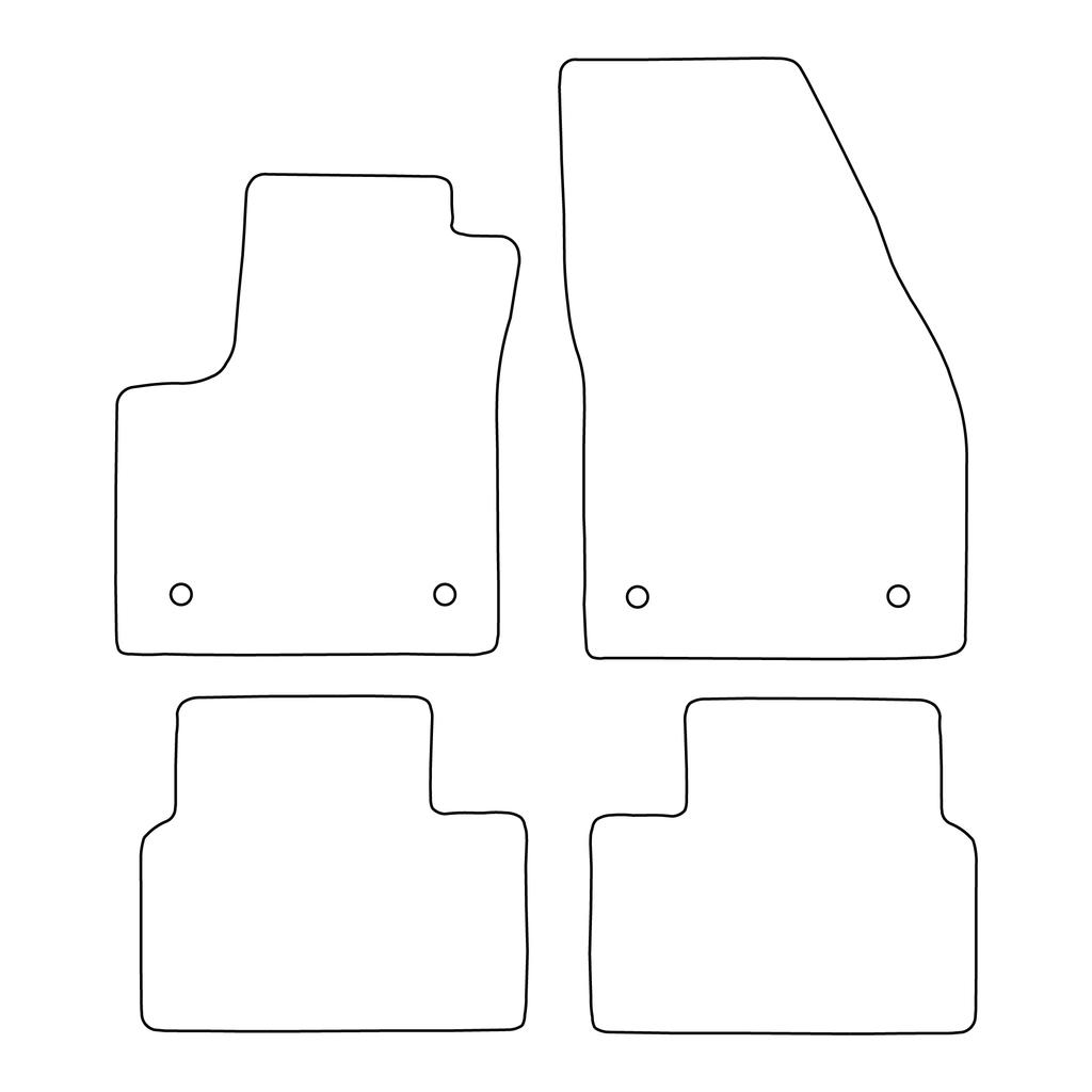 [Blm]Op028 Blue - Set Of Velour Floor Mats To Fit Opel Meriva Ii B 2010-2017 - Blue Trim