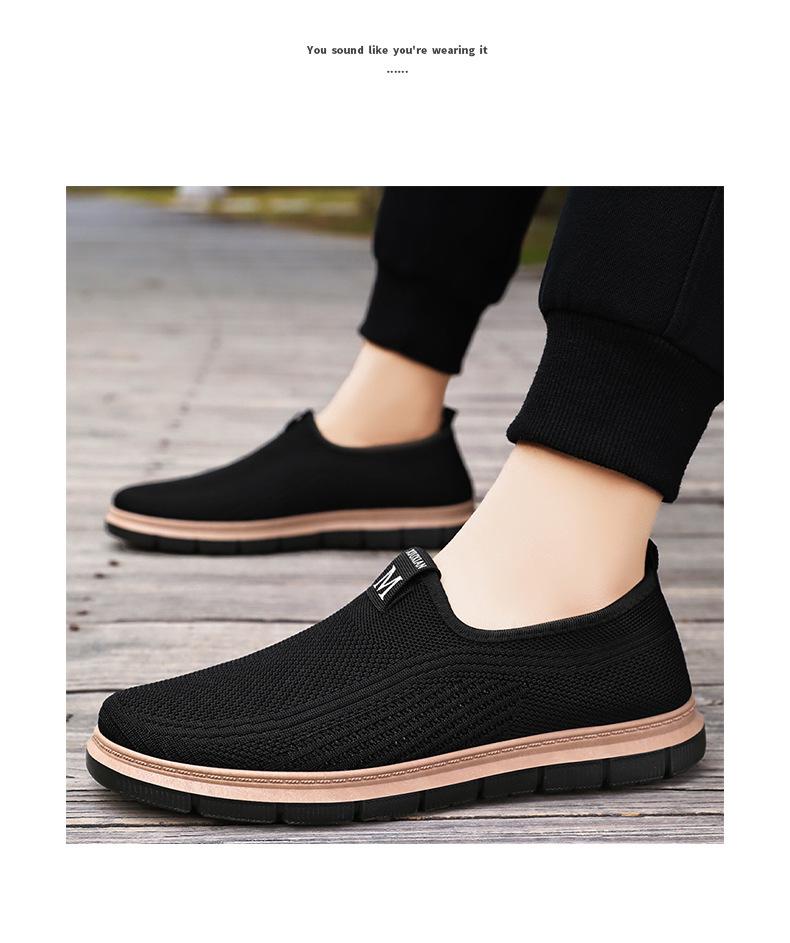Мужские дышащие слипоны из материала Flyknit, больших размеров, устойчивые к запаху, в стиле «папа».
