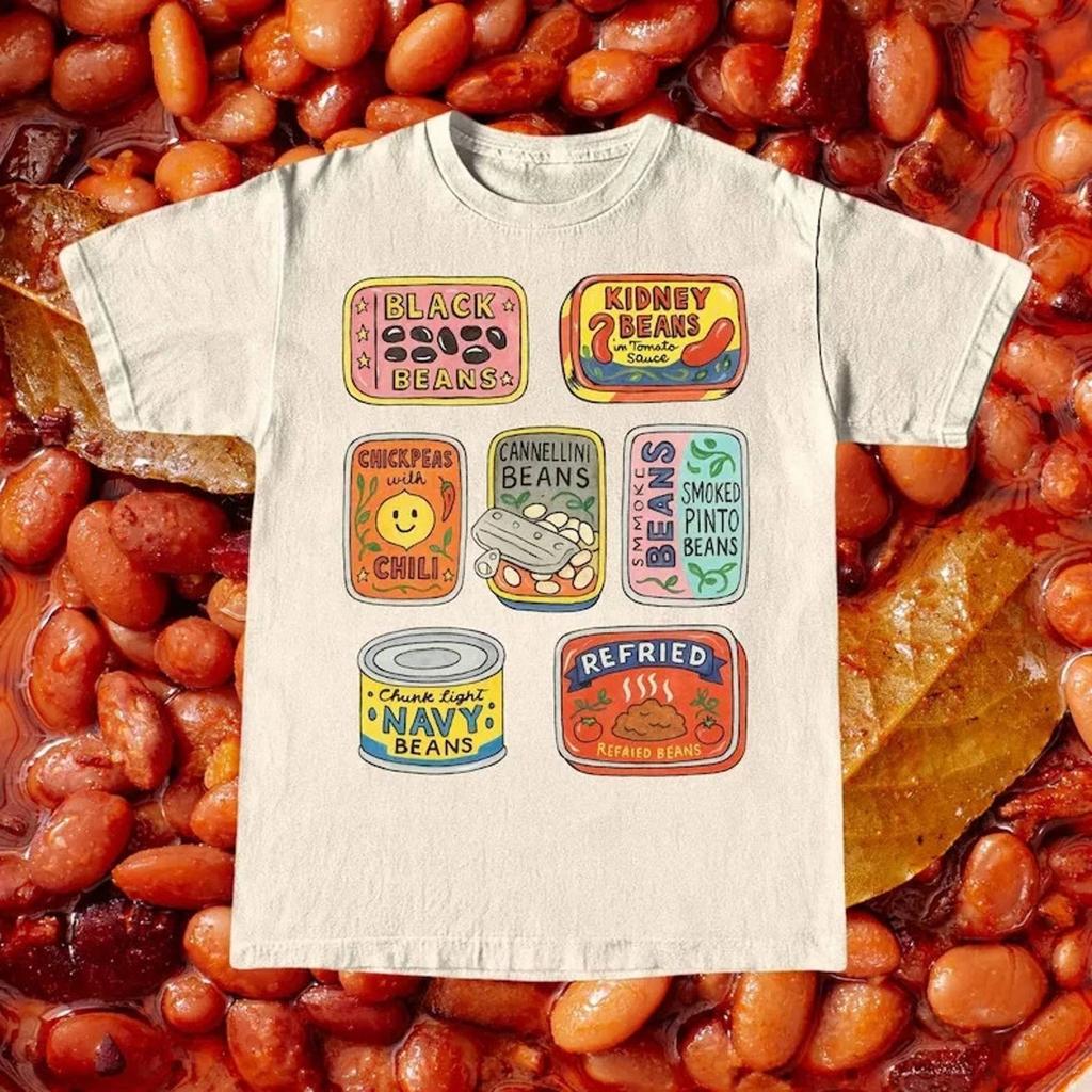 Canned Beans Retro Graphic Tee Mens T-Shirt Funny Foodie Gift S-3XL