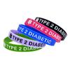 1PC Medical Alert TYPE 2 DIABETIC Silicone Bracelet Type 2 Warning Medical Sports Wrist Strap