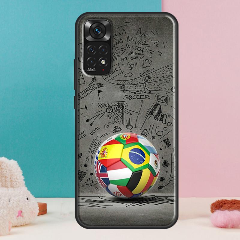 Чехол для футбольного мяча для Xiaomi Redmi Note 12 11 10 9 8 Pro 9S 10S 11S 12S Redmi 12C 9A 9C 10A 10C Coque