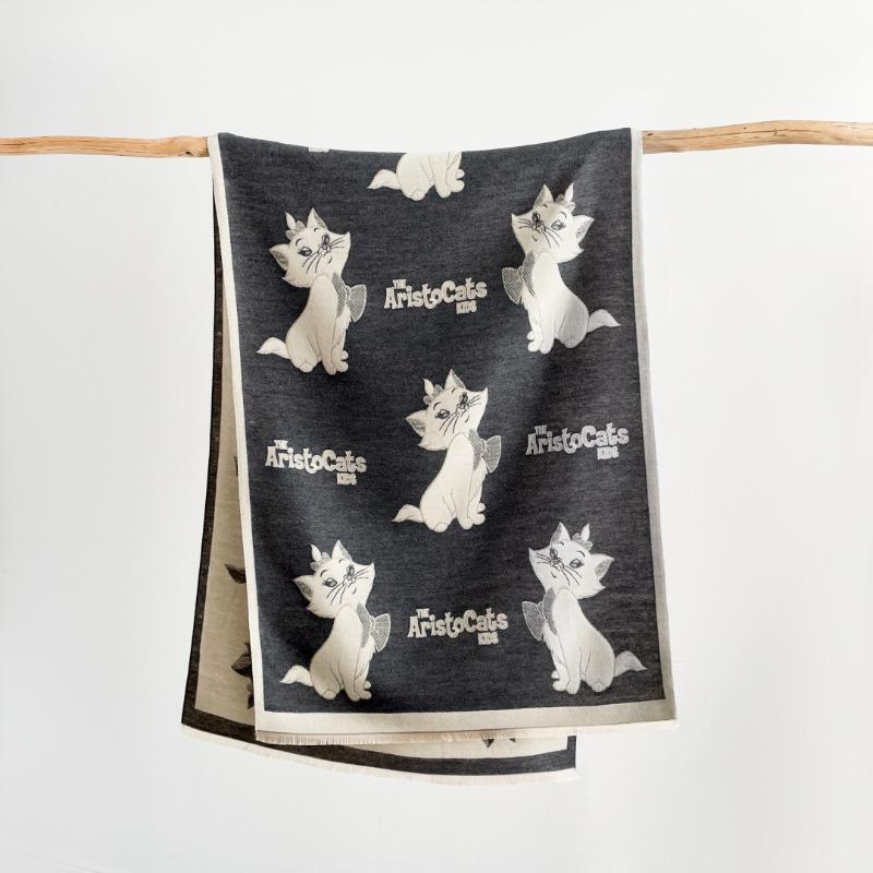 New Cute College Style Imitation Cashmere Scarf Female Kitten Double-sided Fringed Warm Shawl Versatile Comfortable Scarf Trendy