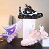 28-40 Children's Sneakers Girl Pink Rotation Buttons Super Fiber Sneakers Boys Black Sneakers