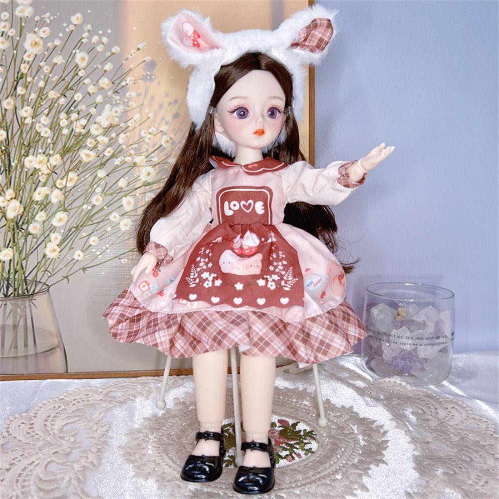 3D Eyes BJD Dolls with Clothes Removable Joints Doll Simulated Eye Hinge Doll Girls Gifts