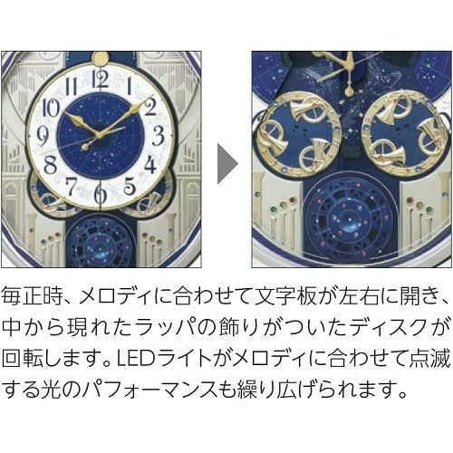 Seiko Часы настенные часы Karakuri Clock Radio Clock Light Golden Pearl 464 x 400 x 90 мм RE582G