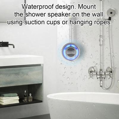 Водонепроницаемая душевая колонка IP67 с RGB-подсветкой, перезаряжаемая, съемная присоска, стереозвук, беспроводная колонка для ванной комнаты с поддержкой Bluetooth