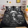 3D Красота Череп Печати Постельная Одежда Полноразмерный Полиэстер Подростковый Дизайн Мода Высокое Качество Домашнее Постельное Белье