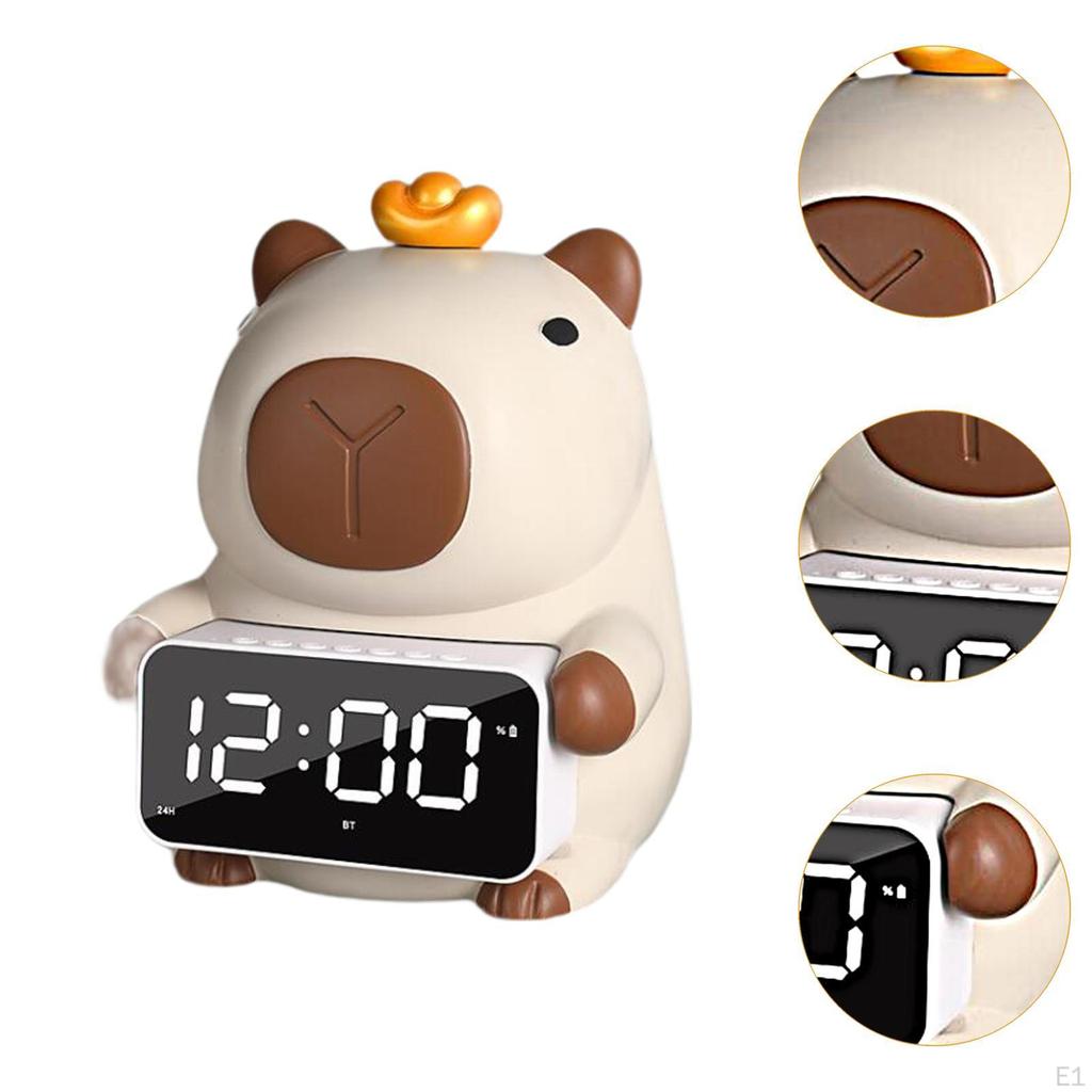 Capybara Figurine Bluetooth Speaker LED Alarm Clock Resin, Tissue Box Holder Table for Living
