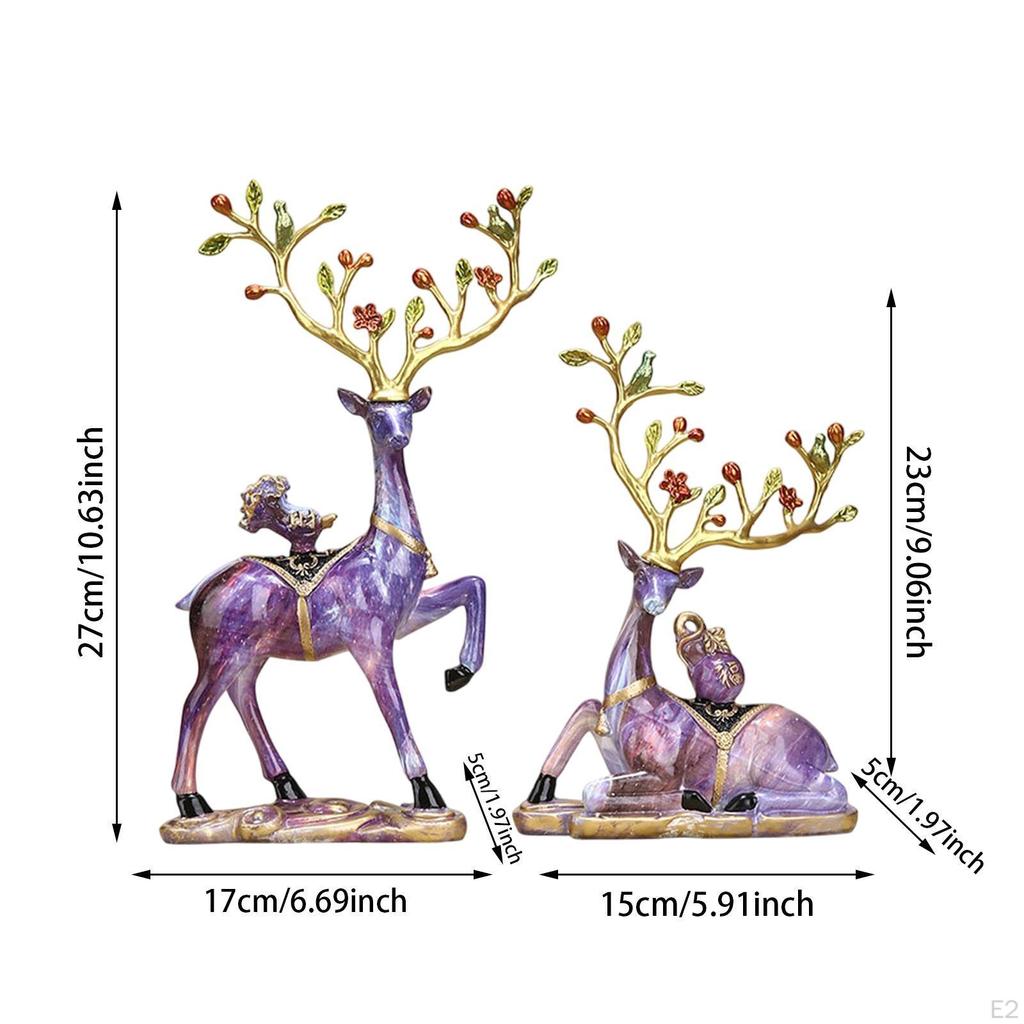 2 Deer Sculptures for Decorative Use In Living Spaces