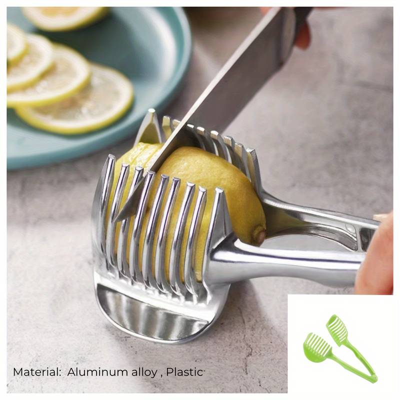 Ручной слайсер для томатов, резак для лимона, приспособление для резки из нержавеющей стали, держатель для нарезки, кухонный гаджет