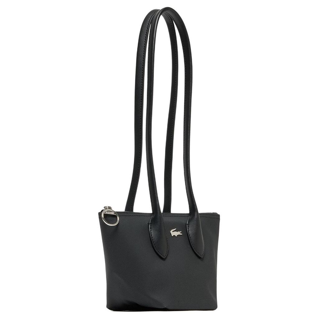 Lacoste Fashion Versatile PVC Tote Shoulder Bag Small Women bags Black NF4824ZP-000