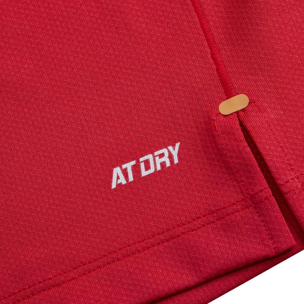 Li Ning Серия Бадминтон Спортивный Повседневный Минималистичный Цветной Блок Буквы Пуловер Футболка с Коротким Рукавом для Бадминтона Унисекс Топы Киноварно-Красный AAYV153-3