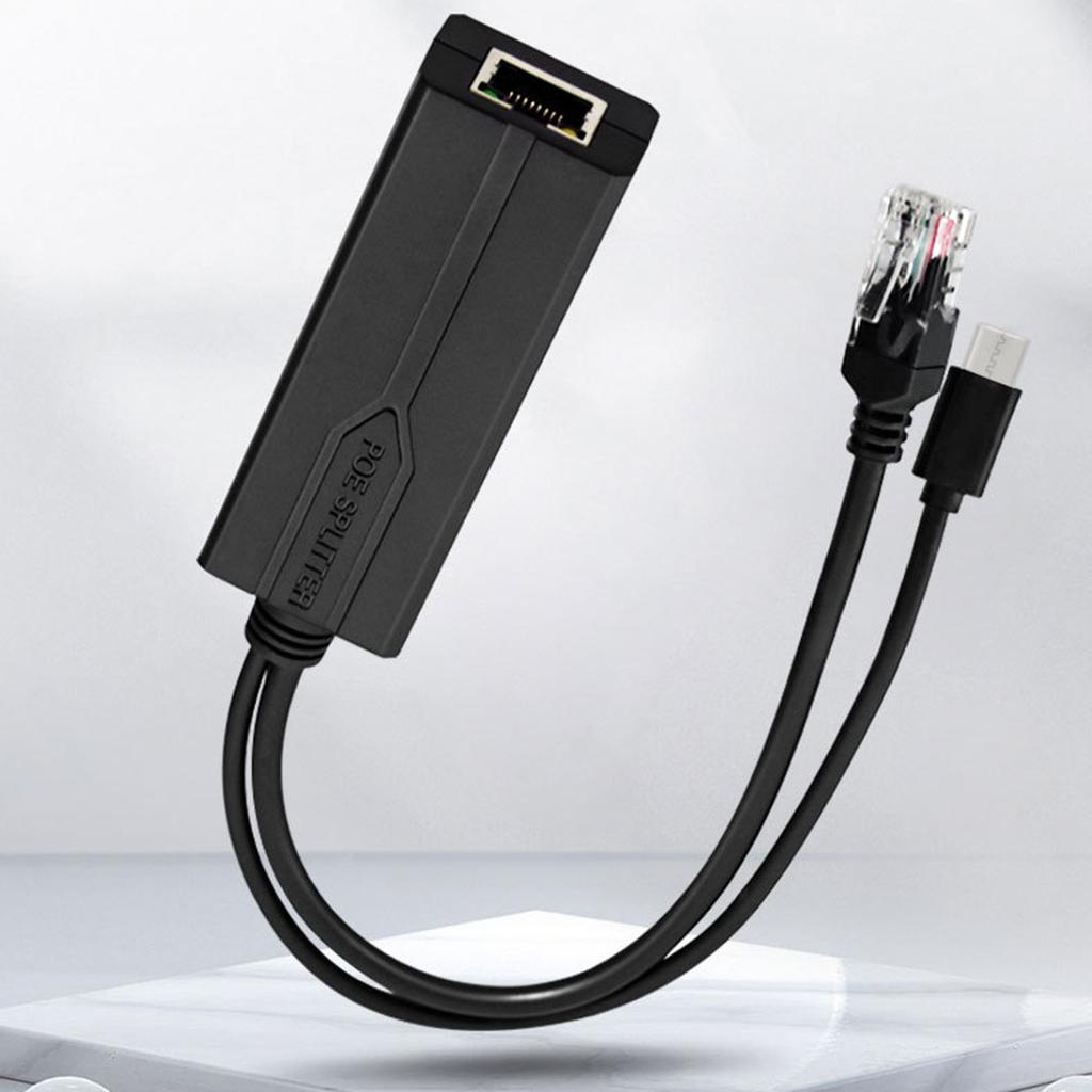 Small USB C POE Splitter USB C 5V Active PoE to USB C Adapter, 48V Input to 5V Output for Surveillances Cameras