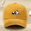 Baseball Cap, Lazy Panda Cartoon Print, Retro Soft Top Duckbill Cap, Outdoor Sports, Running and Leisure Choice