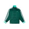 Adidas Originals Chinese Tang-Style Satin Striped Stand Collar Sports Jacket Unisex Jackets Forest-Green JD3381