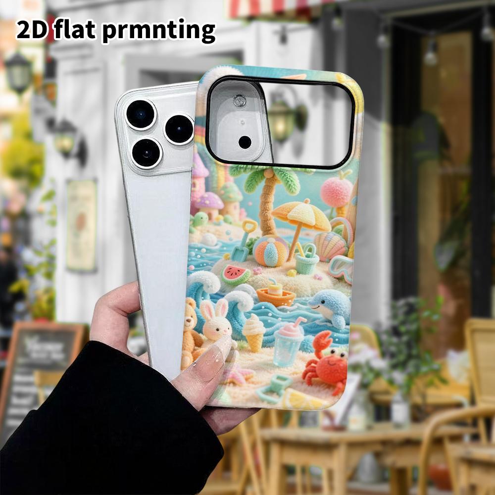 Phone Case: 2D flat, fits iPhone 18, 17, 16, 15, 14, 13, 12Pro protective case, beach island, perfect Christmas and Halloween holiday gift