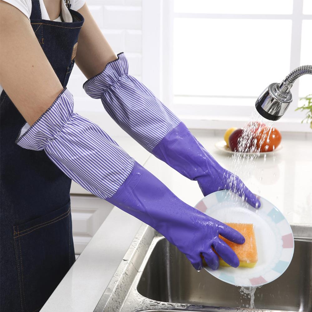 Accessories Waterproof Wash Dishes Cleaning Warm Household Gloves Rubber Gloves Long Sleeve Kitchen