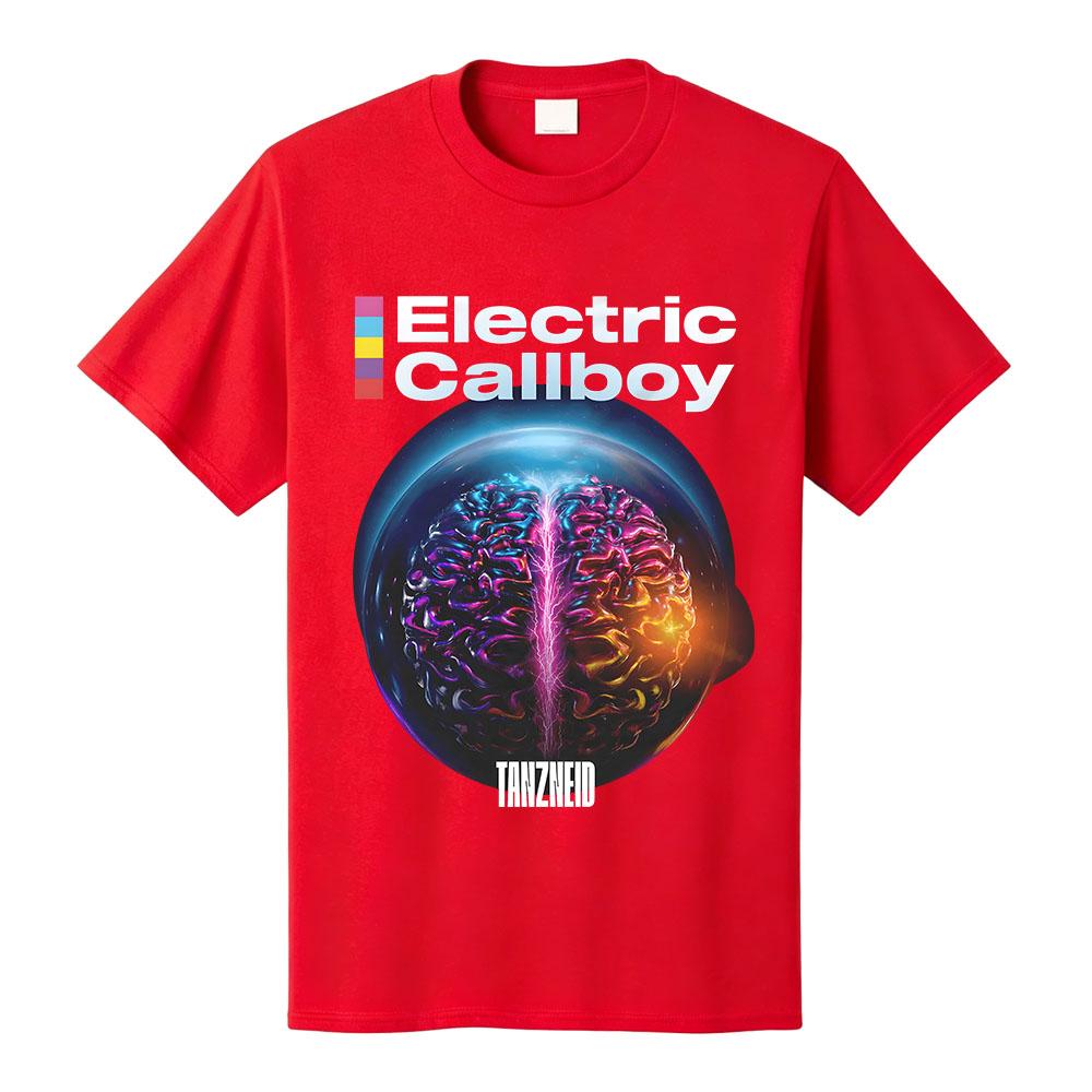 Футболка с обложкой альбома Tanzneid ELECTRIC CALLBOY Дизайн группы Футболка Унисекс Уличная одежда Хлопок Свободная Женская Мужская Футболки Графический Мерч