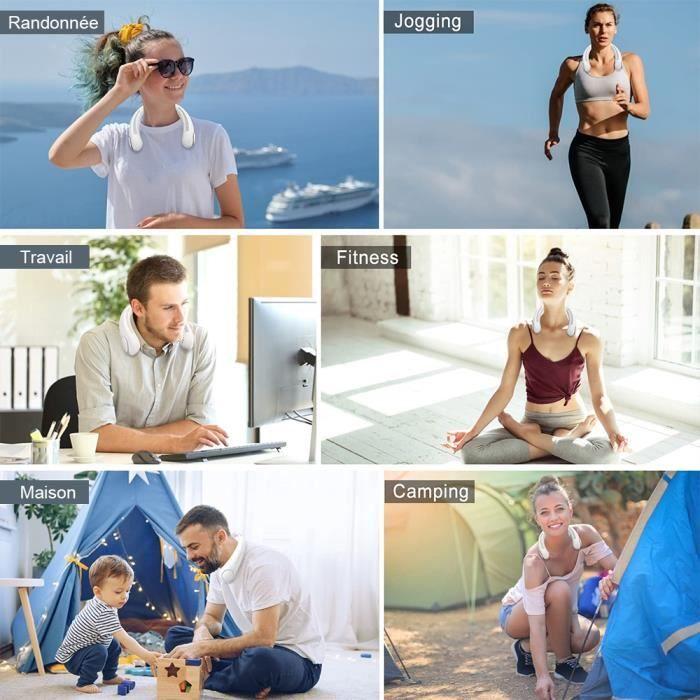 Neck Fan - YIOU® - USB Rechargeable - 3 Speeds - Silent - White