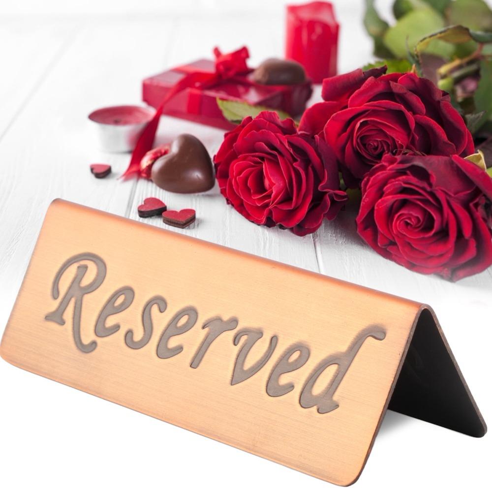 Elegant Reserved Seating Sign Bronze Finish Table Tent Card Reserved Table Sign  Bar Pub