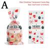 50pcs Santa Claus Christmas Tree Elk PVC Bags Transparent Clear Gift Bag for Christmas Gift Baking Candy Cookie Packaging Bags KTY