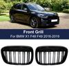 Car Front Bumper Grill Racing Grille for BMW X1 F48 F49 2016- XDrive Double Line Slat Grills M Style 51117383363 51117383364