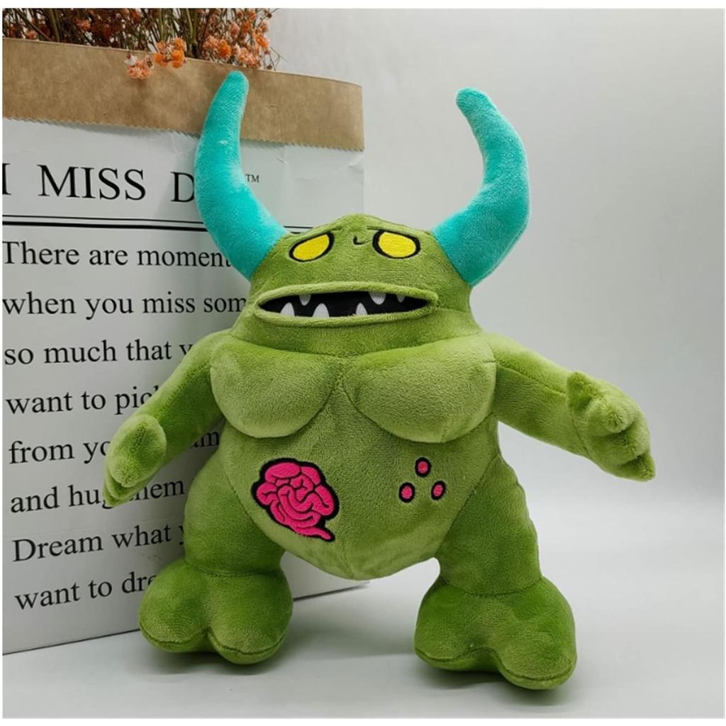 Плюшевая кукла Green Horror Horn, мягкая подушка, мягкая плюшевая игрушка-кукла, декоративная подушка для объятий, подарок на день рождения для любителей аниме