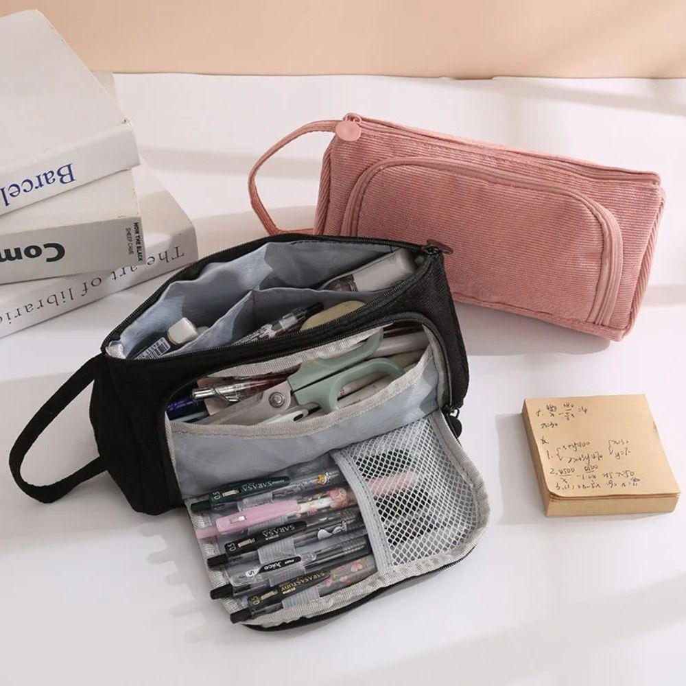 Большая вместимость холщовый пенал модная канцелярская коробка новый большой пенал